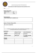 NURSING MS C-350 Comprehensive Health Assessment Documentation Form&sol; Patient Initials JH
