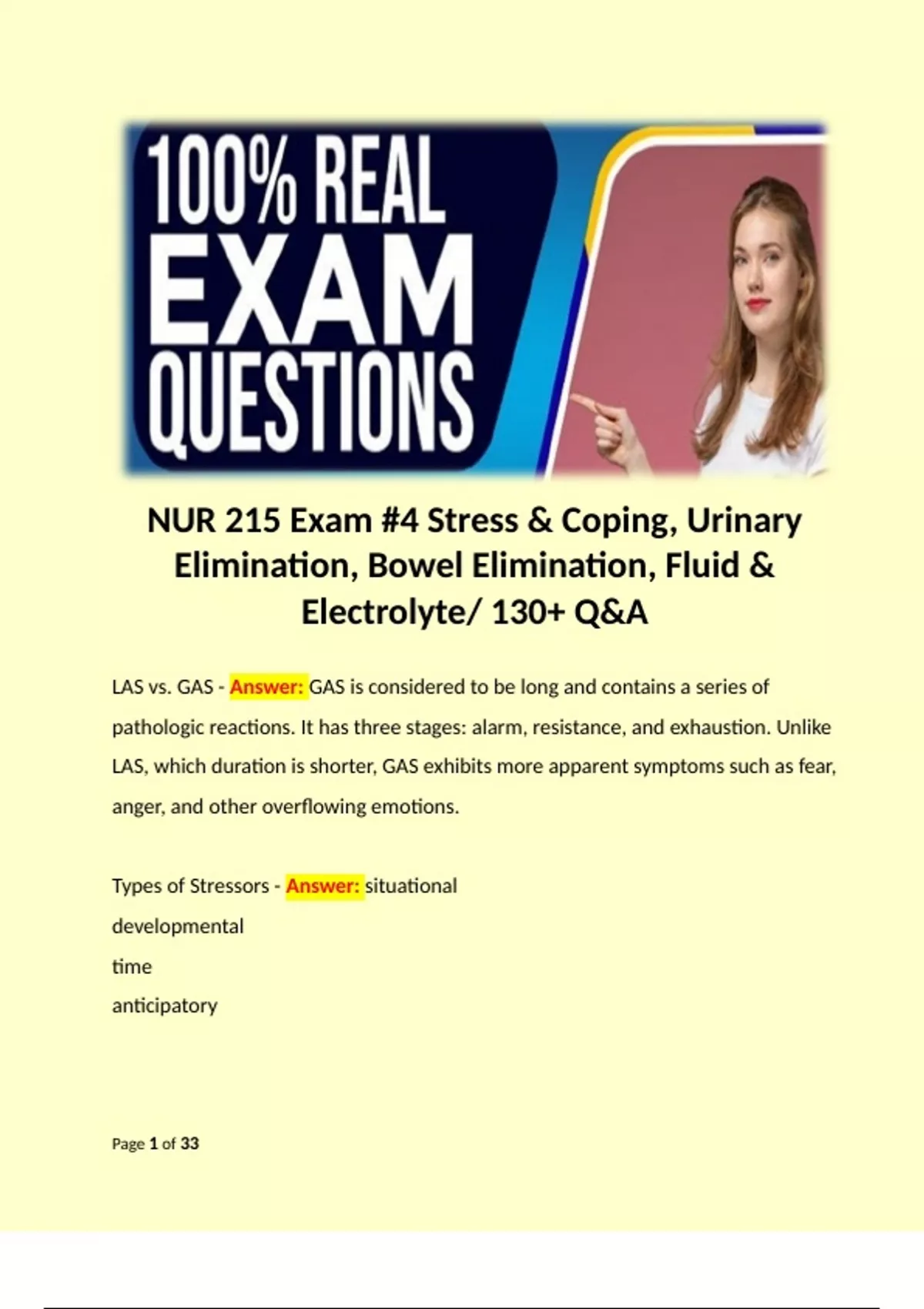 NUR 215 Exam #4 Stress & Coping, Urinary Elimination, Bowel Elimination ...