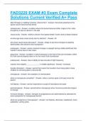 FAD3220 EXAM &num;3 Exam Complete Solutions Current Verified A&plus; Pass