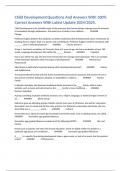 Child Development Questions And Answers With 100&percnt; Correct Answers With Latest Update 2024&sol;2025&period;