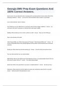 Georgia DMV Prep Exam Questions And 100&percnt; Correct Answers&period;