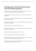  Georgia Driver Permit Revision Exam And All Verified Solutions&period;