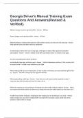  Georgia Driver's Manual Training Exam Questions And Answers&lpar;Revised & Verified&rpar;&period;