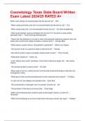 Cosmetology Texas State Board Written Exam Latest 2024&sol;25 RATED A&plus;