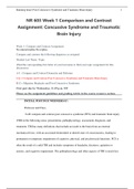 NR 603Advanced Clinical Diagnosis And Practice Across The Lifespan Practicum - Week 1 Comparison and Contrast Assignment&colon; Concussive Syndrome and Traumatic Brain Injury