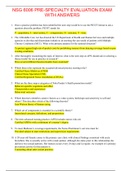 NSG 6006 PRE-SPECIALTY EVALUATION EXAM WITH ANSWERS&lpar; LATEST UPDATE&rpar;
