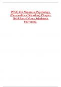 PSYC 435 Abnormal Psychology  &lpar;Personalities Disorders&rpar; Chapter  10-14 Part 4 Notes Athabasca  University&period;