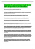 Pesticide Regulation Exam Study Guide 2024 &lpar;CA&rpar; with Complete Solutions