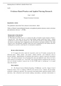 TASK 1  evidnece practice APA Template 1 XAP1 0219  2 &period;docx  XAP1  Evidence Based Practice and Applied Nursing Research  Task 1 -XAP1  Western Governors University  Quantitative Article  The quantitative article that I have chosen to write about is  title