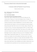 Revised Community Health and Population C229&period;docx               Community Health and Population-Focused Nursing   Western Governors University   Part 1&colon; Field Experience Project Submission   Please see attachments   Part 2&colon; Social Media Campaign  &lpar;B&rpar; Comm