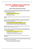 NR 442 RN - COMMUNITY HEALTH PRACTICE EXAM A WITH ANSWERS
