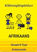 Afrikaans First Additional Language Workbook Grade 9 Answers (memorandum)