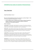 NUR 2868 &sol; NUR2868&colon; Role&comma; Scope&comma; Quality&comma; and Leadership in Professional Nursing Exam 1 Study Guide &lpar;Latest 2021 &sol; 2022&rpar; Rasmussen