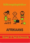 Afrikaans First Additional Language Workbook Grade 12 Answers (memorandum)
