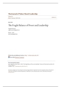 NUR 621 The Fragile Balance of Power and Leadership(LATEST)