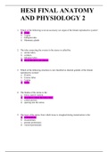 HESI FINAL ANATOMY AND PHYSIOLOGY 2&period; Complete with Correct and Verified Answers&period;