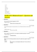 NURS 6551 Midterm Exam 5 - Question and Answers