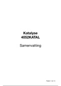 Samenvatting - Katalyse (KAT, 4052KATAL) - MST