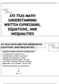 ATI TEAS MATH UNDERSTANDING WRITTEN EXPRESSIONS, EQUATIONS, AND INEQUALITIES