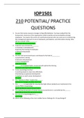 210 IOP1501 Potential&sol; practice questions and answers