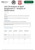 Analysis of Sports Performance Unit 19 Assignment 2