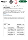 Unit 19 assignment 3 Analysis of Sports Performance