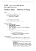 LAW013: LAW OF THE EUROPEAN UNION I (LAW013) - Lecture Notes