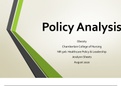 NR 506 Healthcare Policy & Leadership 2020 | Policy analysis Obesity