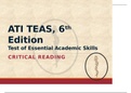 ATI TEAS CRITICAL READING 6th EDITION-list of essential academic skills 2020