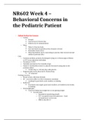 NR 602&sol; NR602 WEEK 4 BEHAVIORAL CONCERNS IN PAEDIATRIC PATIENT&period;