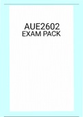 Aue2602 EXAM PACK, SUMMARY & NOTES