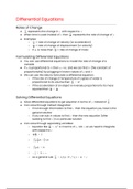 OCR MEI Mathematics: Year 2 Pure - Differential Equations Cheat Sheet