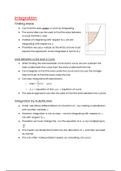OCR MEI Mathematics: Year 2 Pure - Integration Cheat Sheet