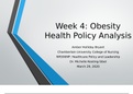 NR_506 NP Week 4 Kaltura Health Policy Analysis 2020 | NR506 NP Week 4 Obesity