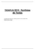 Synthèse de texte : Tremplin 2015