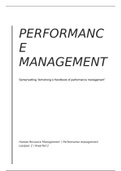 Samenvatting Armstrong's Handbook of Performance Management, ISBN: 9780749481209  Performance Management