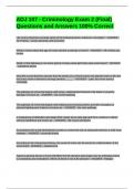 ADJ 107 - Criminology Exam 2 &lpar;Final&rpar; Questions and Answers 100&percnt; Correct