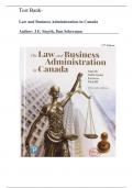 Test Bank -  Law and Business Administration in Canada&comma; The&comma; 15th Edition &lpar; J E&period; Smyth&comma; Dan Soberman&comma;2019&rpar; Latest Edition &vert;&vert; Perfect Solution