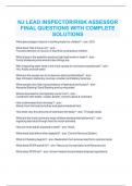 NJ LEAD INSPECTOR&sol;RISK ASSESSOR FINAL QUESTIONS WITH COMPLETE SOLUTIONS
