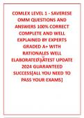 COMLEX LEVEL 1 - SAVERESE OMM QUESTIONS AND ANSWERS 100&percnt; CORRECT COMPLETE AND WELL EXPLAINED BY EXPERTS GRADED A&plus; WITH RATIONALES WELL ELABORATED LATEST UPDATE 2024 GUARANTEED SUCCESS&lbrack;ALL YOU NEED TO PASS YOUR EXAMS&rsqb;