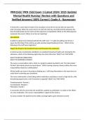 PRN1562&sol; PRN 1562 Exam 1 &lpar;Latest 2024&sol; 2025 Update&rpar; Mental Health Nursing &vert;Review with Questions and Verified Answers&vert;100&percnt; Correct&vert; Grade A - Rasmussen