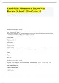 Lead Paint Abatement Supervisor Review Solved 100&percnt; Correct&excl;&excl;&period;