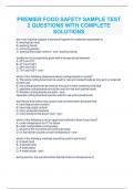 PREMIER FOOD SAFETY SAMPLE TEST 2 QUESTIONS WITH COMPLETE SOLUTIONS