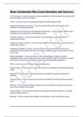 Basic Orientation Plus Exam Questions and Answers&period;