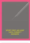 Sport First AID ASEP 100&percnt; correct Answers