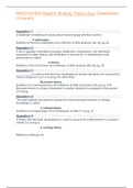 NR501-61509 Week 8&colon; Nursing Theory Quiz Chamberlain University
