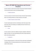 Neuro ATI NUR 224 Questions and Correct  Answers