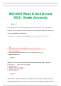 NSG 6005 Week 8 Quiz_NSG6005 Week 8 Quiz (Latest 2021): South University