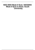 NSG 6005 Week 9 Quiz &sol; NSG6005 Week 9 Quiz &lpar;Latest&rpar;&colon; South University