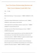 Teas 6 Test Science Brainstorming Questions and  Their Correct Solutions Graded 100&percnt; Pas